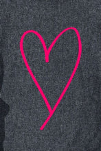 Load image into Gallery viewer, Heart Round Neck Dropped Shoulder Sweatshirt