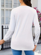 Load image into Gallery viewer, Ruched V-Neck Long Sleeve T-Shirt