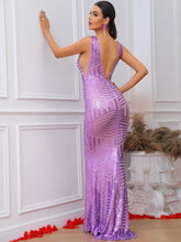 Load image into Gallery viewer, Sequin Spliced Mesh Sleeveless Dress
