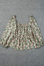 Load image into Gallery viewer, Plus Size Floral Square Neck Peplum Top
