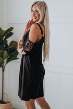 Load image into Gallery viewer, Spliced Lace Cold-Shoulder Mini Dress