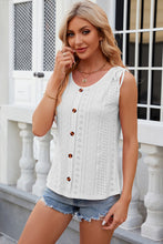 Load image into Gallery viewer, Eyelet Round Neck Wide Strap Tank