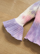 Load image into Gallery viewer, Baby Girl Tie-Dye Ribbed Bell Sleeve Top and Bell Bottoms Set