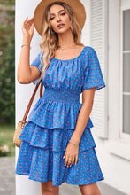 Load image into Gallery viewer, Floral Smocked Short Sleeve Layered Dress