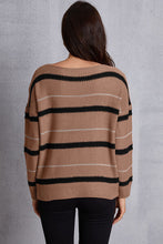 Load image into Gallery viewer, Striped Round Neck Dropped Shoulder Sweater