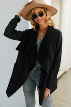 Load image into Gallery viewer, Sherpa Lining Waffle-Knit Open Front Jacket