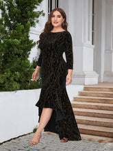 Load image into Gallery viewer, Plus Size Ruffle Hem High-Low Dress