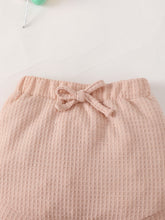 Load image into Gallery viewer, Baby Girl Waffle-Knit Tie-Shoulder Top and Shorts Set