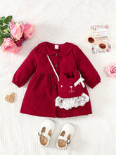 Load image into Gallery viewer, Peter Pan Collar Buttoned Long Sleeve Dress