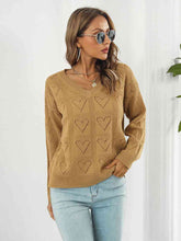 Load image into Gallery viewer, Openwork V-Neck Sweater