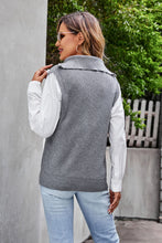 Load image into Gallery viewer, Quarter-Zip Collared Sweater Vest