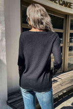 Load image into Gallery viewer, Half Button Spliced Lace Waffle-Knit Top