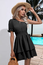 Load image into Gallery viewer, Layered Single Shoulder Flounce Sleeve Mini Dress