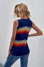 Load image into Gallery viewer, Printed Side Slit Round Neck Tank