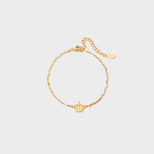 Load image into Gallery viewer, Crown Shape 18K Gold-Plated Bead Bracelet