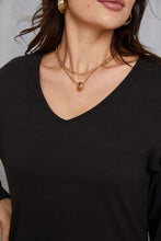 Load image into Gallery viewer, V-Neck Dropped Shoulder Top and Flare Pants Set