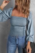 Load image into Gallery viewer, Smocked Square Neck Balloon Sleeve Top