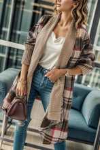 Load image into Gallery viewer, Plaid Open Front Long Sleeve Cardigan