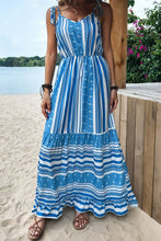 Load image into Gallery viewer, Mixed Print Tie-Shoulder Maxi Dress