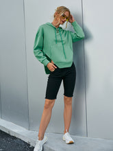 Load image into Gallery viewer, Side Slit Dropped Shoulder Hoodie