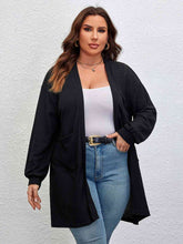 Load image into Gallery viewer, Plus Size Open Front Long Sleeve Cardigan