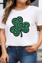 Load image into Gallery viewer, Plus Size Lucky Clover Round Neck Short Sleeve T-Shirt