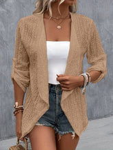 Load image into Gallery viewer, Eyelet Roll-Tab Sleeve Cardigan