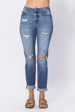 Load image into Gallery viewer, Judy Blue Mid Rise Cuffed Distressed Jeans