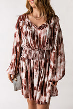 Load image into Gallery viewer, Tie-Dye Smocked Waist Balloon Sleeve Dress