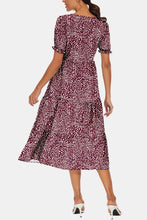 Load image into Gallery viewer, Round Neck Flounce Sleeve Midi Dress