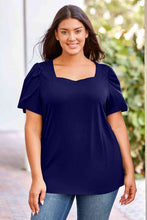 Load image into Gallery viewer, Plus Size Square Neck Puff Sleeve Tee