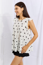 Load image into Gallery viewer, Heimish Shine Bright Full Size Butterfly Sleeve Star Print Top
