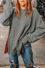 Load image into Gallery viewer, Dropped Shoulder Round Neck Long Sleeve Blouse