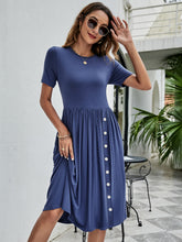 Load image into Gallery viewer, Button Detail Tee Dress with Pockets