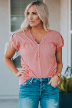 Load image into Gallery viewer, Women Buttoned Roll-Tab Sleeve Tee Shirt