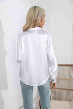 Load image into Gallery viewer, Lapel Collar Button Up Long Sleeve Shirt