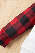 Load image into Gallery viewer, Girls Plaid Sleeve Top and Pants Set