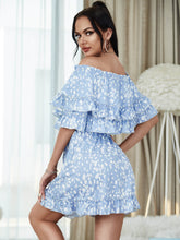 Load image into Gallery viewer, Printed Off-Shoulder Ruffled Dress