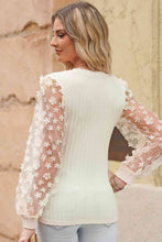 Load image into Gallery viewer, Double Take Textured Applique Long Sleeve Blouse