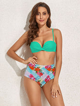 Load image into Gallery viewer, Floral Crisscross Three-Piece Swim Set