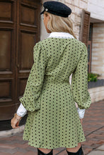 Load image into Gallery viewer, Polka Dot Puff Sleeve Collared Dress