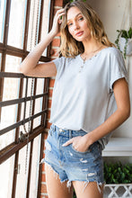 Load image into Gallery viewer, Buttoned V-Neck Tee