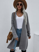 Load image into Gallery viewer, Horizontal Ribbing Open Front Duster Cardigan