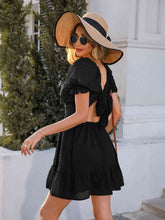 Load image into Gallery viewer, Square Neck Ruffle Hem Dress