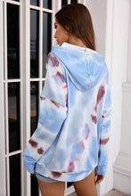 Load image into Gallery viewer, Dropped Sleeve Tie-dye Hoodie with Drawstring