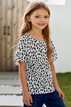 Load image into Gallery viewer, Girls Leopard Dropped Shoulder Tee