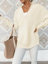 Load image into Gallery viewer, Half Zip Long Sleeve Knit Top
