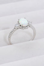 Load image into Gallery viewer, 925 Sterling Silver Platinum-Plated Opal Ring