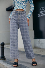 Load image into Gallery viewer, Plaid Wide Leg Jeans