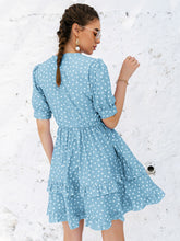 Load image into Gallery viewer, Polka Dot Layered Ruffle Hem Mini Dress